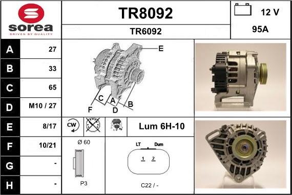 SNRA TR8092 - Генератор autozip.com.ua