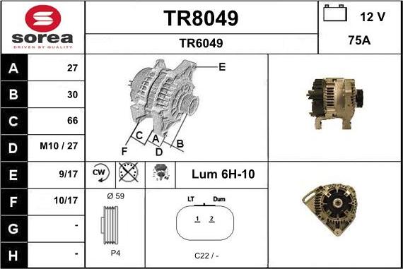SNRA TR8049 - Генератор autozip.com.ua