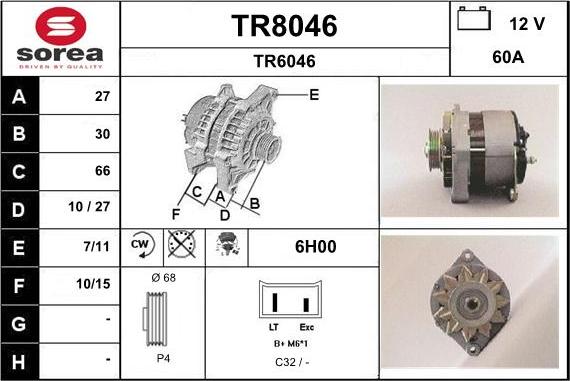 SNRA TR8046 - Генератор autozip.com.ua