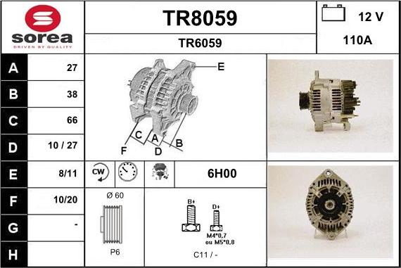 SNRA TR8059 - Генератор autozip.com.ua