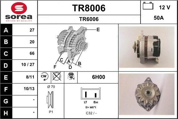 SNRA TR8006 - Генератор autozip.com.ua