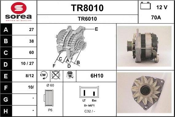 SNRA TR8010 - Генератор autozip.com.ua