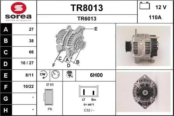 SNRA TR8013 - Генератор autozip.com.ua