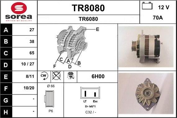 SNRA TR8080 - Генератор autozip.com.ua