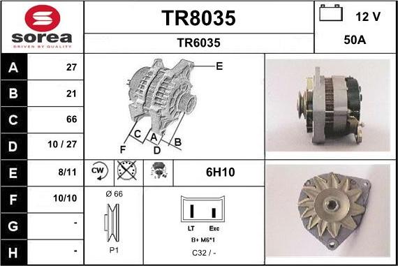 SNRA TR8035 - Генератор autozip.com.ua