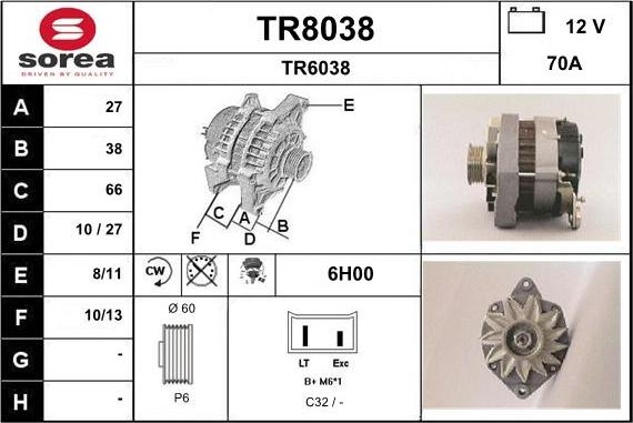 SNRA TR8038 - Генератор autozip.com.ua