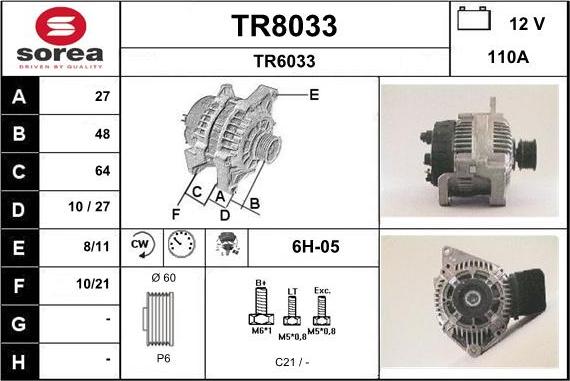 SNRA TR8033 - Генератор autozip.com.ua