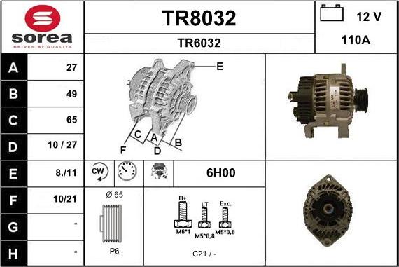 SNRA TR8032 - Генератор autozip.com.ua