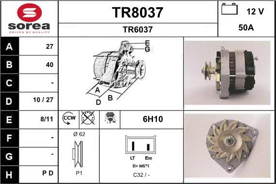 SNRA TR8037 - Генератор autozip.com.ua