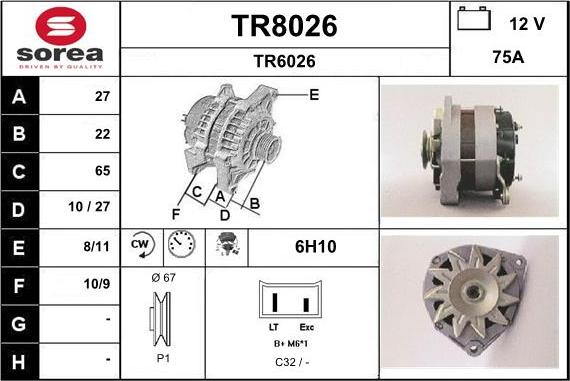 SNRA TR8026 - Генератор autozip.com.ua