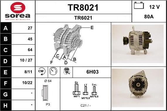 SNRA TR8021 - Генератор autozip.com.ua