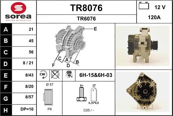 SNRA TR8076 - Генератор autozip.com.ua