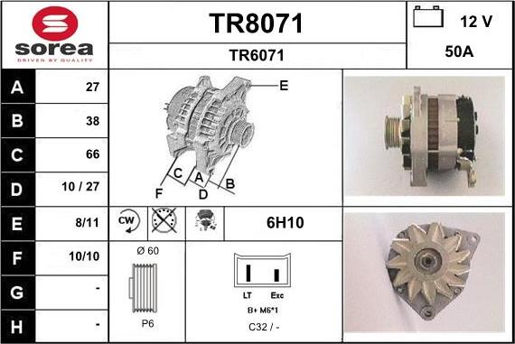 SNRA TR8071 - Генератор autozip.com.ua