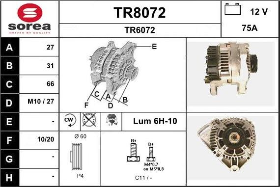 SNRA TR8072 - Генератор autozip.com.ua