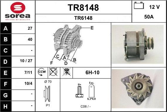 SNRA TR8148 - Генератор autozip.com.ua