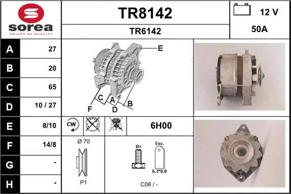 SNRA TR8142 - Генератор autozip.com.ua