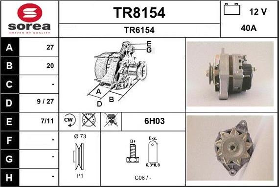 SNRA TR8154 - Генератор autozip.com.ua