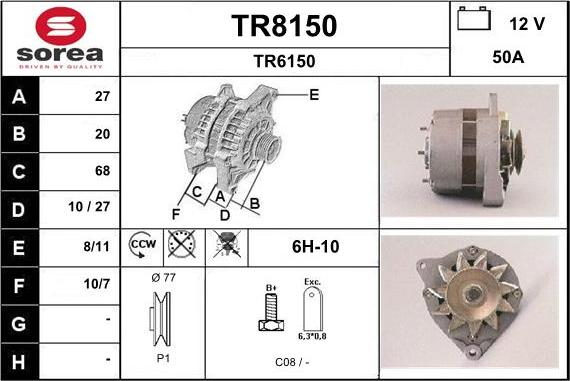 SNRA TR8150 - Генератор autozip.com.ua