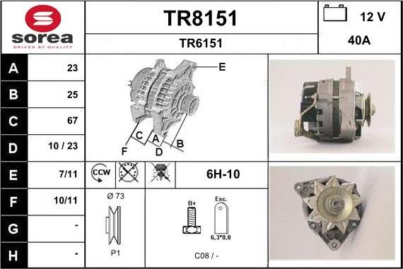 SNRA TR8151 - Генератор autozip.com.ua