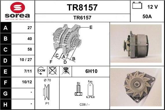 SNRA TR8157 - Генератор autozip.com.ua