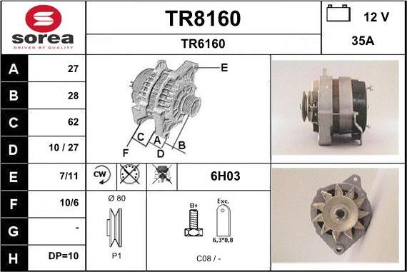 SNRA TR8160 - Генератор autozip.com.ua