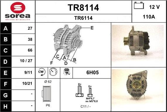 SNRA TR8114 - Генератор autozip.com.ua