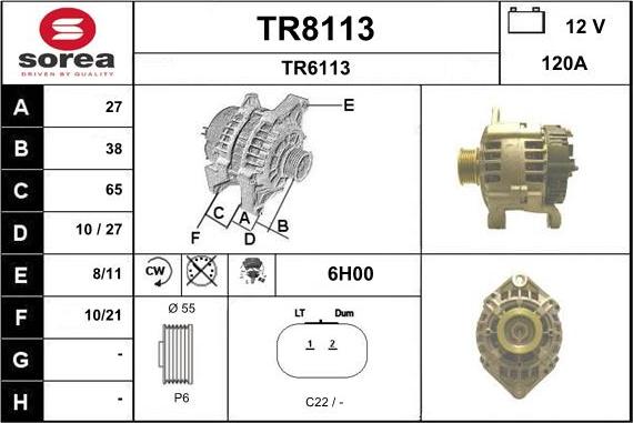 SNRA TR8113 - Генератор autozip.com.ua