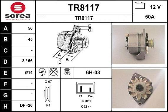 SNRA TR8117 - Генератор autozip.com.ua