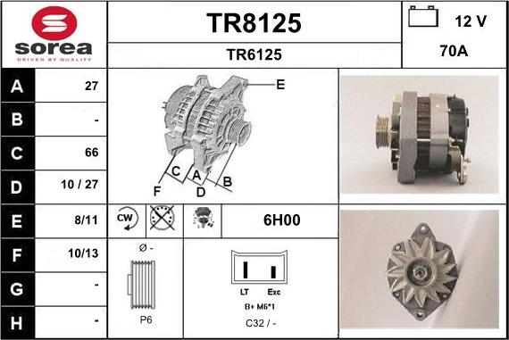 SNRA TR8125 - Генератор autozip.com.ua