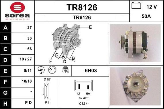 SNRA TR8126 - Генератор autozip.com.ua