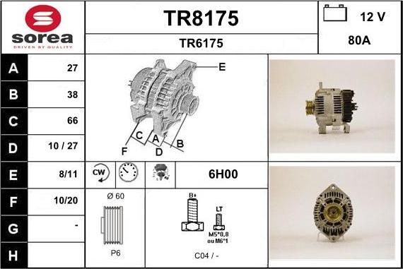 SNRA TR8175 - Генератор autozip.com.ua