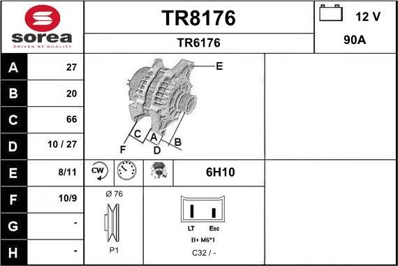 SNRA TR8176 - Генератор autozip.com.ua