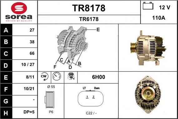 SNRA TR8178 - Генератор autozip.com.ua