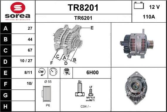 SNRA TR8201 - Генератор autozip.com.ua