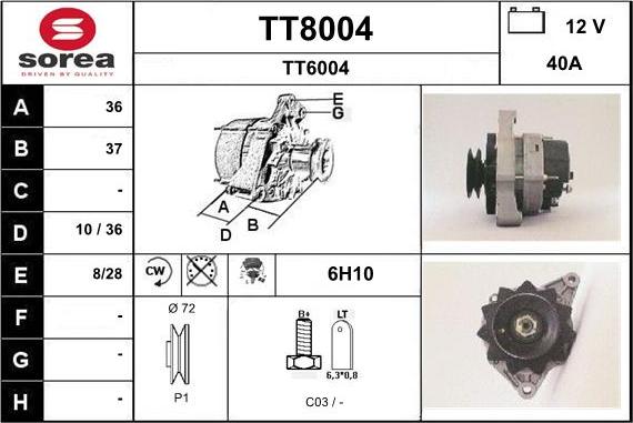 SNRA TT8004 - Генератор autozip.com.ua