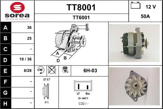 SNRA TT8001 - Генератор autozip.com.ua