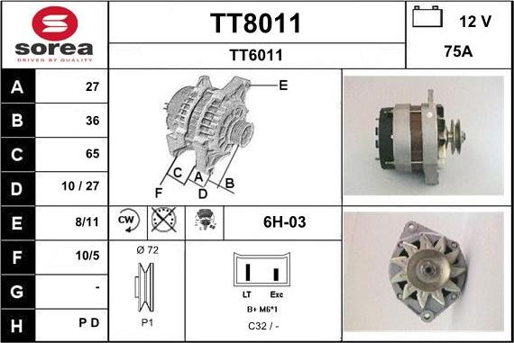 SNRA TT8011 - Генератор autozip.com.ua