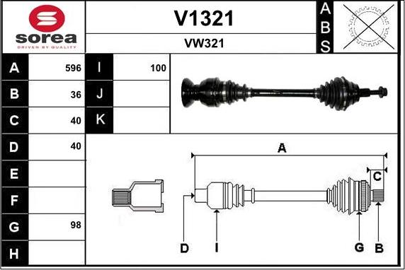 SNRA V1321 - Приводний вал autozip.com.ua