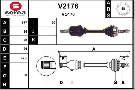 SNRA V2176 - Приводний вал autozip.com.ua