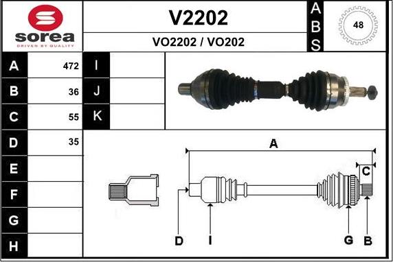 SNRA V2202 - Приводний вал autozip.com.ua