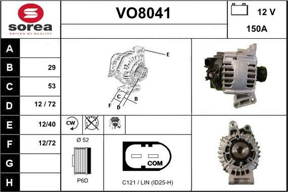 SNRA VO8041 - Генератор autozip.com.ua