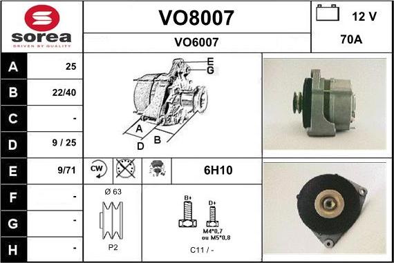 SNRA VO8007 - Генератор autozip.com.ua