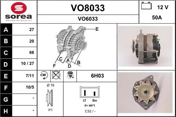 SNRA VO8033 - Генератор autozip.com.ua