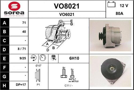 SNRA VO8021 - Генератор autozip.com.ua