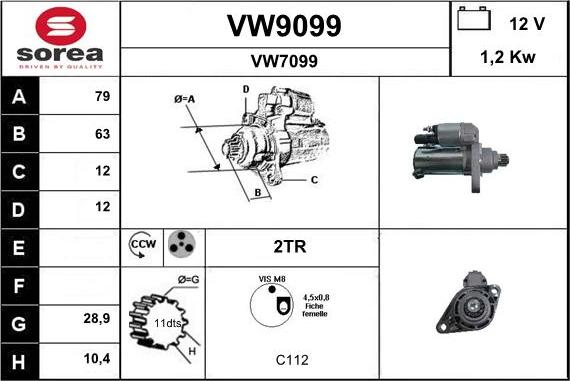 SNRA VW9099 - Стартер autozip.com.ua