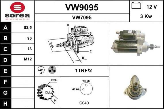 SNRA VW9095 - Стартер autozip.com.ua