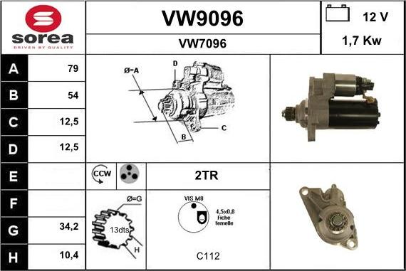 SNRA VW9096 - Стартер autozip.com.ua