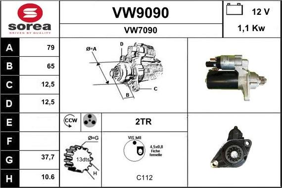 SNRA VW9090 - Стартер autozip.com.ua