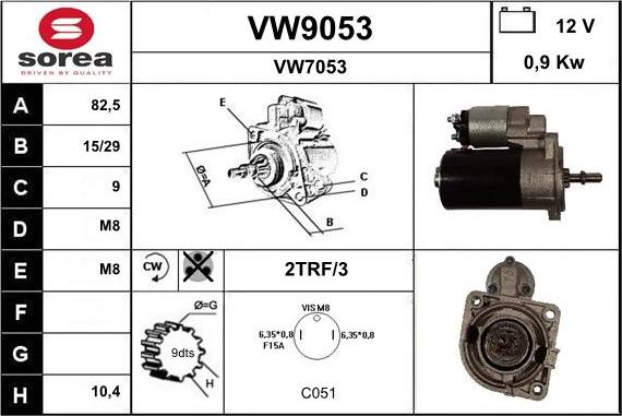 SNRA VW9053 - Стартер autozip.com.ua