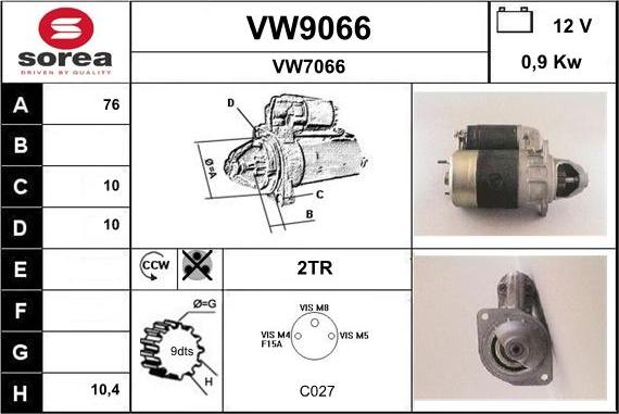 SNRA VW9066 - Стартер autozip.com.ua